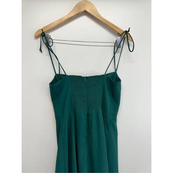 AQUA Midi Dress Size Small Green Spaghetti Strap Corset Front Slit‎ NWT - Picture 9 of 11